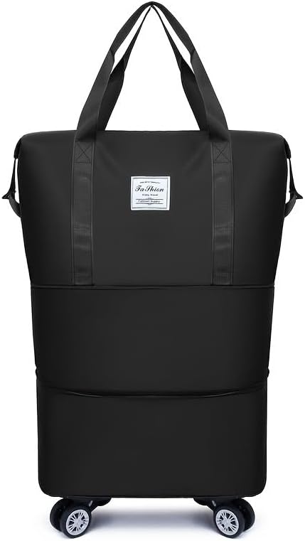 360° Spinner Wheel Duffel Bag, Violet | 3-in-1 Expandable Tote & Weekend Luggage, Detachable Strap, Large Capacity