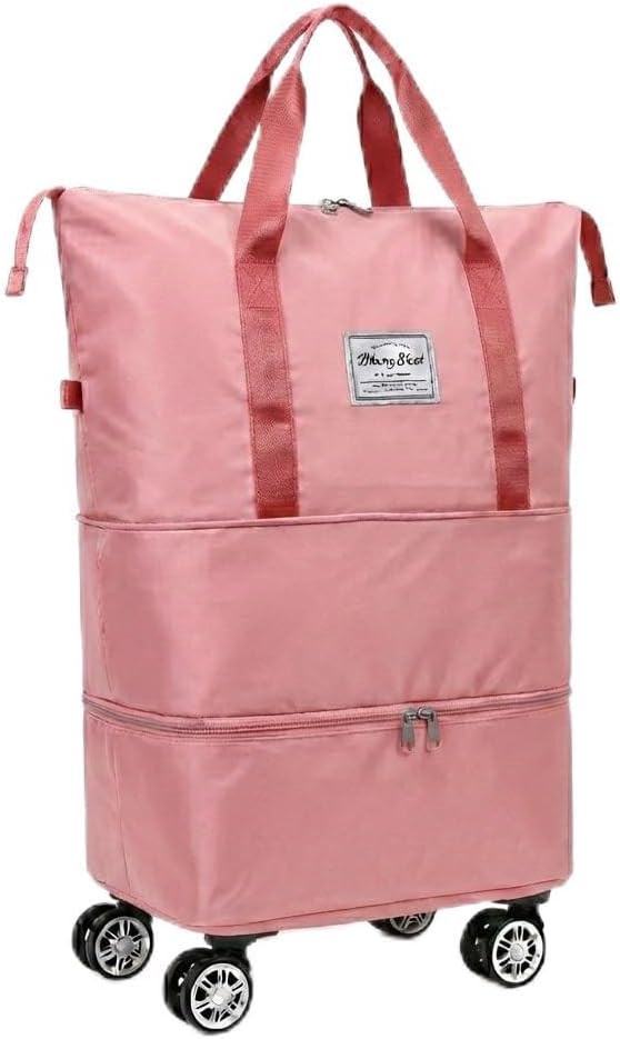 360° Spinner Wheel Duffel Bag, Violet | 3-in-1 Expandable Tote & Weekend Luggage, Detachable Strap, Large Capacity