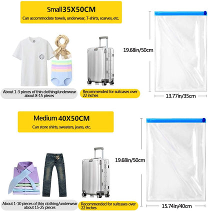 10 Travel Storage Bags for Clothing-Compression Bags for Travel-No Vacuum or Pump Bags-Save Space in Luggage Accessories(Medium)