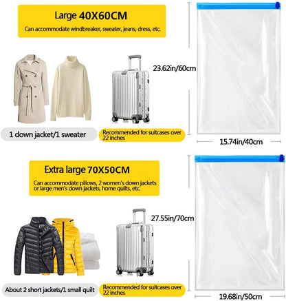 10 Travel Storage Bags for Clothing-Compression Bags for Travel-No Vacuum or Pump Bags-Save Space in Luggage Accessories(Medium)