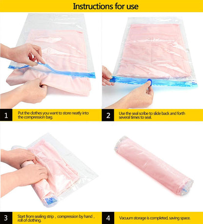 10 Travel Storage Bags for Clothing-Compression Bags for Travel-No Vacuum or Pump Bags-Save Space in Luggage Accessories(Medium)