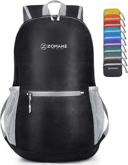 Ultra Lightweight Hiking Backpack 20L, Packable Small Backpacks Water Resistant Daypack for Women Men(Black)