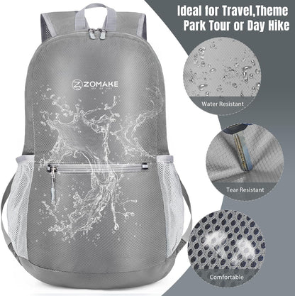 Ultra Lightweight Hiking Backpack 20L, Packable Small Backpacks Water Resistant Daypack for Women Men(Black)