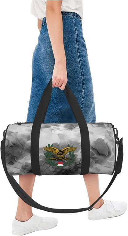 Hungary-Hungarian-Defence-Forces-Emblem- Convertible Garment Bag with Shoulder Strap, Carry on Garment Duffel Bag for Men Women - Rolling Foldable for Travel Luggage Bags (Black)