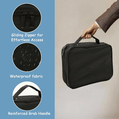 Jewelry Travel Case - Jewelry Organizer Travel with 24 Clear Zipper Pouch & Lining | Secure Storage for Earrings, Rings, Necklaces & Bracelets | Portable ＆ Compact, Perfect for Women Traveling