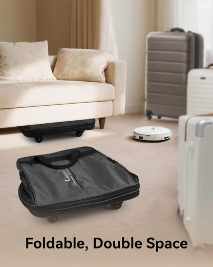 LUGGEX Travel Duffel Bags, Expandable Collapsible Luggage with Spinner Wheels, Lightweight, without Telescopic Handle, Large Capacity Suitcases with Wheel for Men Women (Blue, 55L-113L)