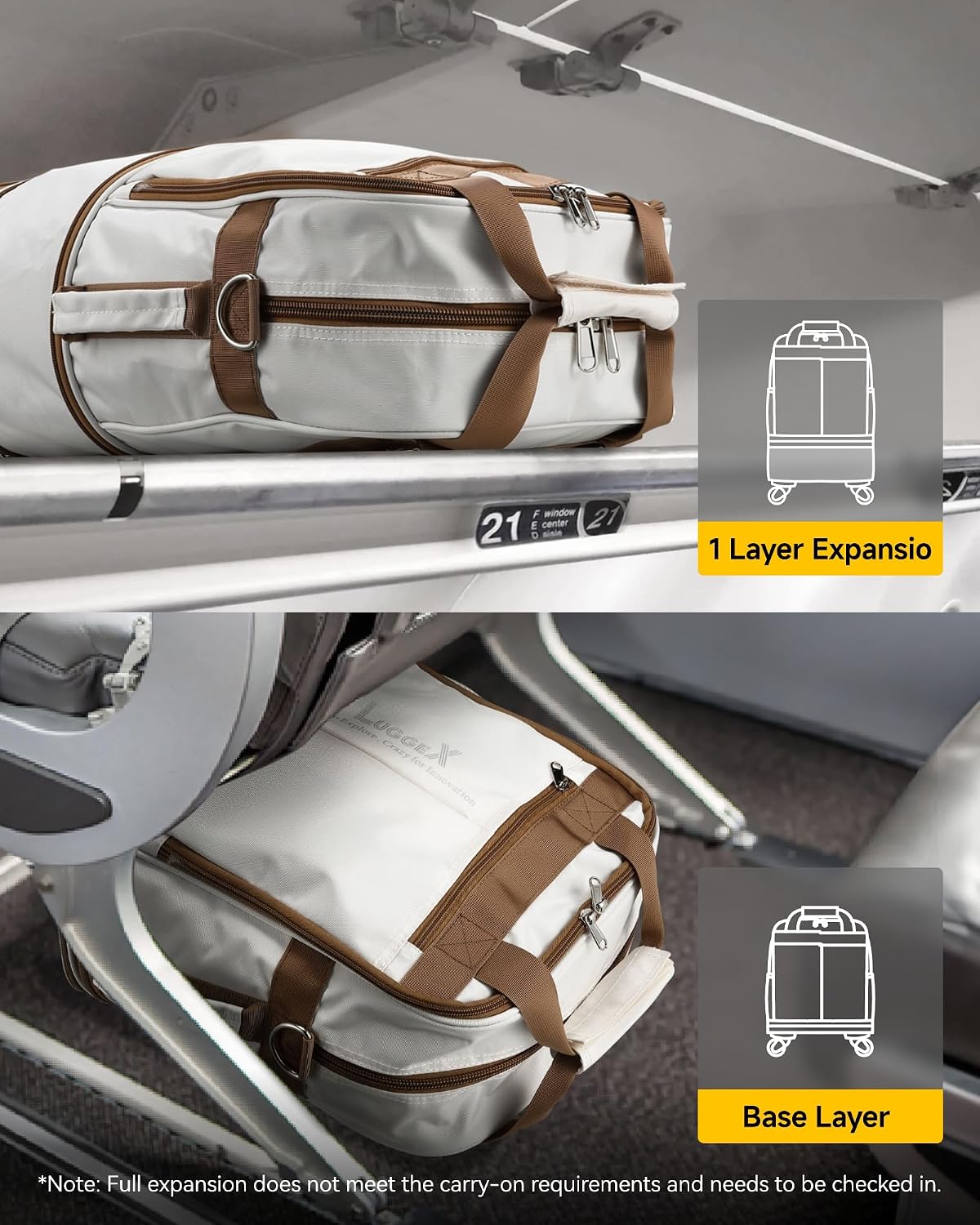 LUGGEX Travel Duffel Bags, Expandable Collapsible Luggage with Spinner Wheels, Lightweight, without Telescopic Handle, Large Capacity Suitcases with Wheel for Men Women (Blue, 55L-113L)