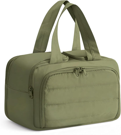 Travel Makeup Bag, Portable Travel Bag with Hanging Hook for Women, Waterproof and Hanging Toiletry Bags Travel Organizer Accessories for Travel Essentials,Green