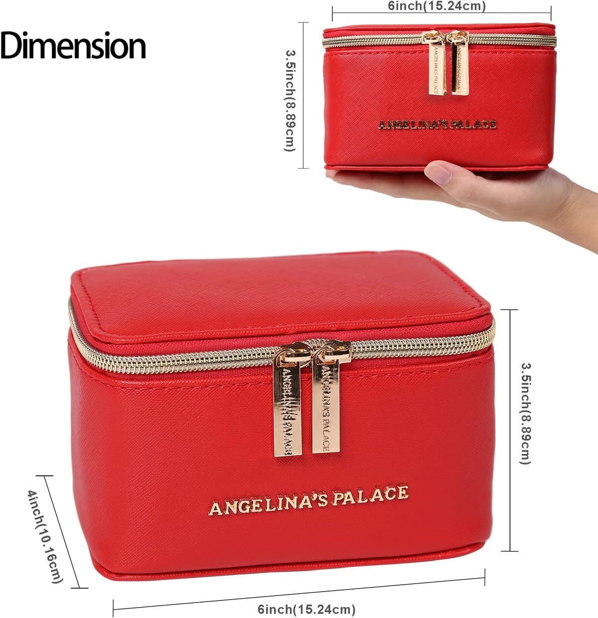 Jewelry Organizer Case Bridesmaid Gifts Travel Bag Vegan Leather Box for Necklace Earring Bracelet Ring(champagne)