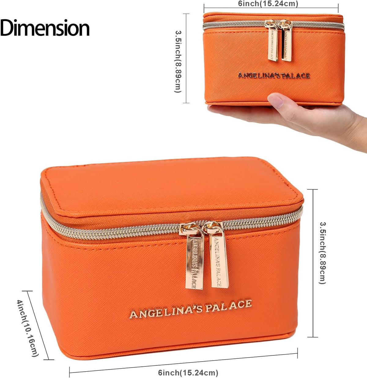 Jewelry Organizer Case Bridesmaid Gifts Travel Bag Vegan Leather Box for Necklace Earring Bracelet Ring(champagne)