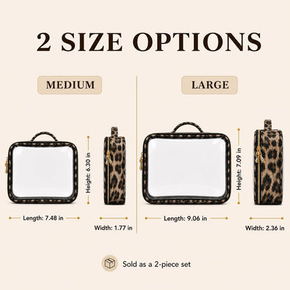 Clear Makeup Bags with Zipper, TSA Approved Travel Toiletry Bag,Clear Cosmetic Bag, Waterproof Make Up Bag for Women