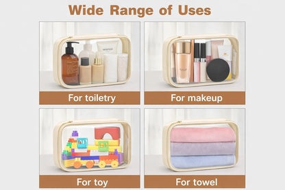 Clear Makeup Bags with Zipper, TSA Approved Travel Toiletry Bag,Clear Cosmetic Bag, Waterproof Make Up Bag for Women