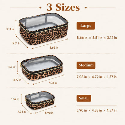 Clear Makeup Bags with Zipper, TSA Approved Travel Toiletry Bag,Clear Cosmetic Bag, Waterproof Make Up Bag for Women