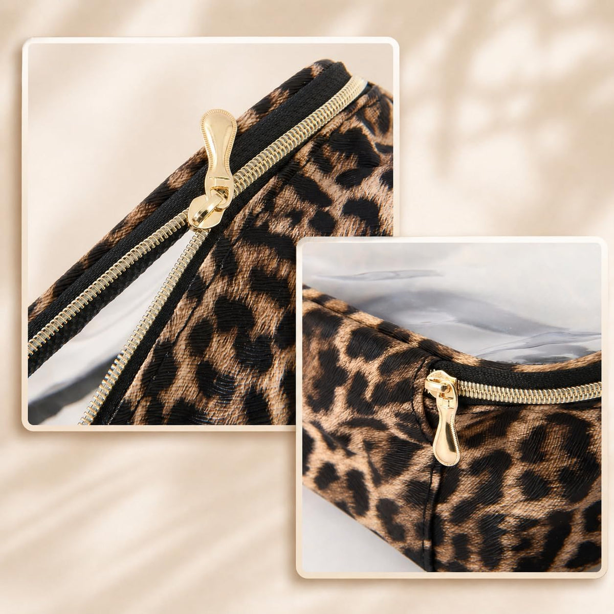 Clear Makeup Bags with Zipper, TSA Approved Travel Toiletry Bag,Clear Cosmetic Bag, Waterproof Make Up Bag for Women