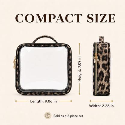 Clear Makeup Bags with Zipper, TSA Approved Travel Toiletry Bag,Clear Cosmetic Bag, Waterproof Make Up Bag for Women
