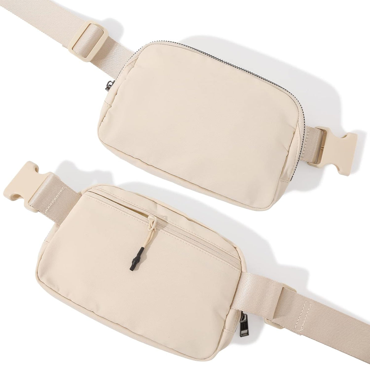 Belt Bag Fanny Pack Crossbody Bags for Women Men, Everywhere, Water Resistant Waist Packs, Beige