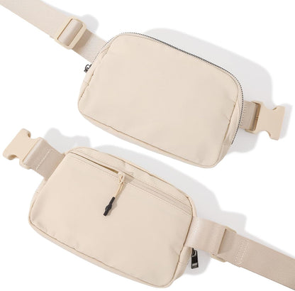 Belt Bag Fanny Pack Crossbody Bags for Women Men, Everywhere, Water Resistant Waist Packs, Beige