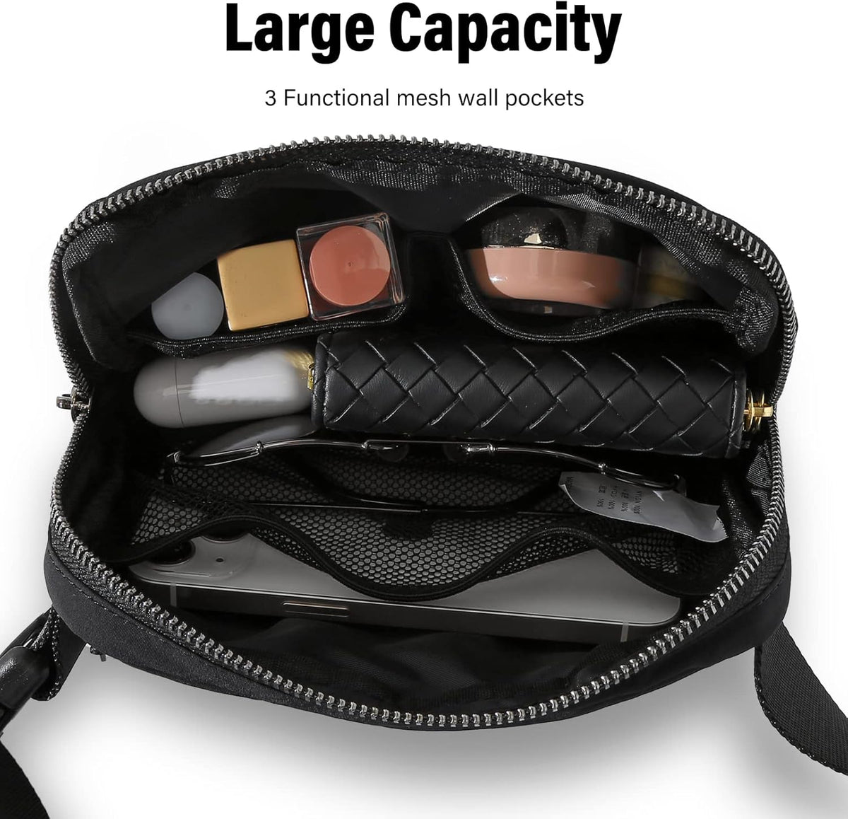 Belt Bag Fanny Pack Crossbody Bags for Women Men, Everywhere, Water Resistant Waist Packs, Beige