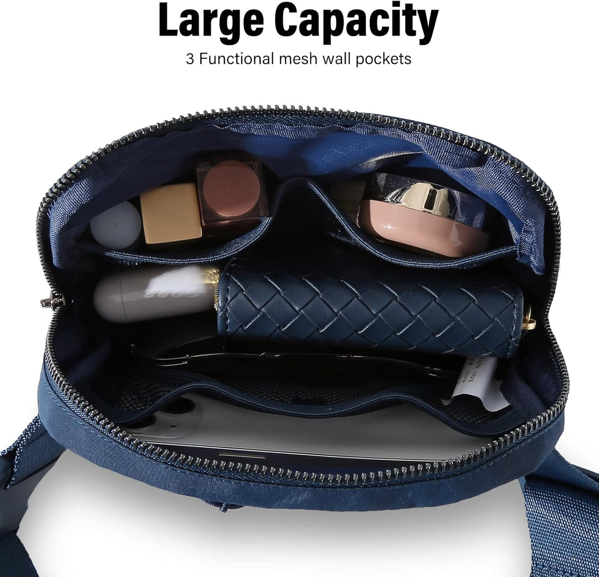 Belt Bag Fanny Pack Crossbody Bags for Women Men, Everywhere, Water Resistant Waist Packs, Beige