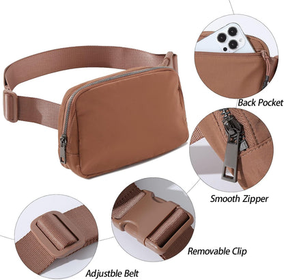Belt Bag Fanny Pack Crossbody Bags for Women Men, Everywhere, Water Resistant Waist Packs, Beige