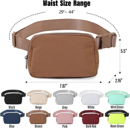 Belt Bag Fanny Pack Crossbody Bags for Women Men, Everywhere, Water Resistant Waist Packs, Beige