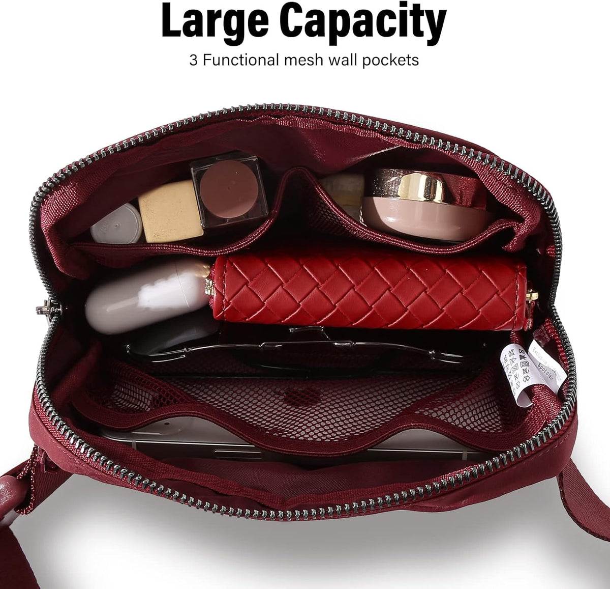 Belt Bag Fanny Pack Crossbody Bags for Women Men, Everywhere, Water Resistant Waist Packs, Beige