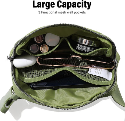 Belt Bag Fanny Pack Crossbody Bags for Women Men, Everywhere, Water Resistant Waist Packs, Beige