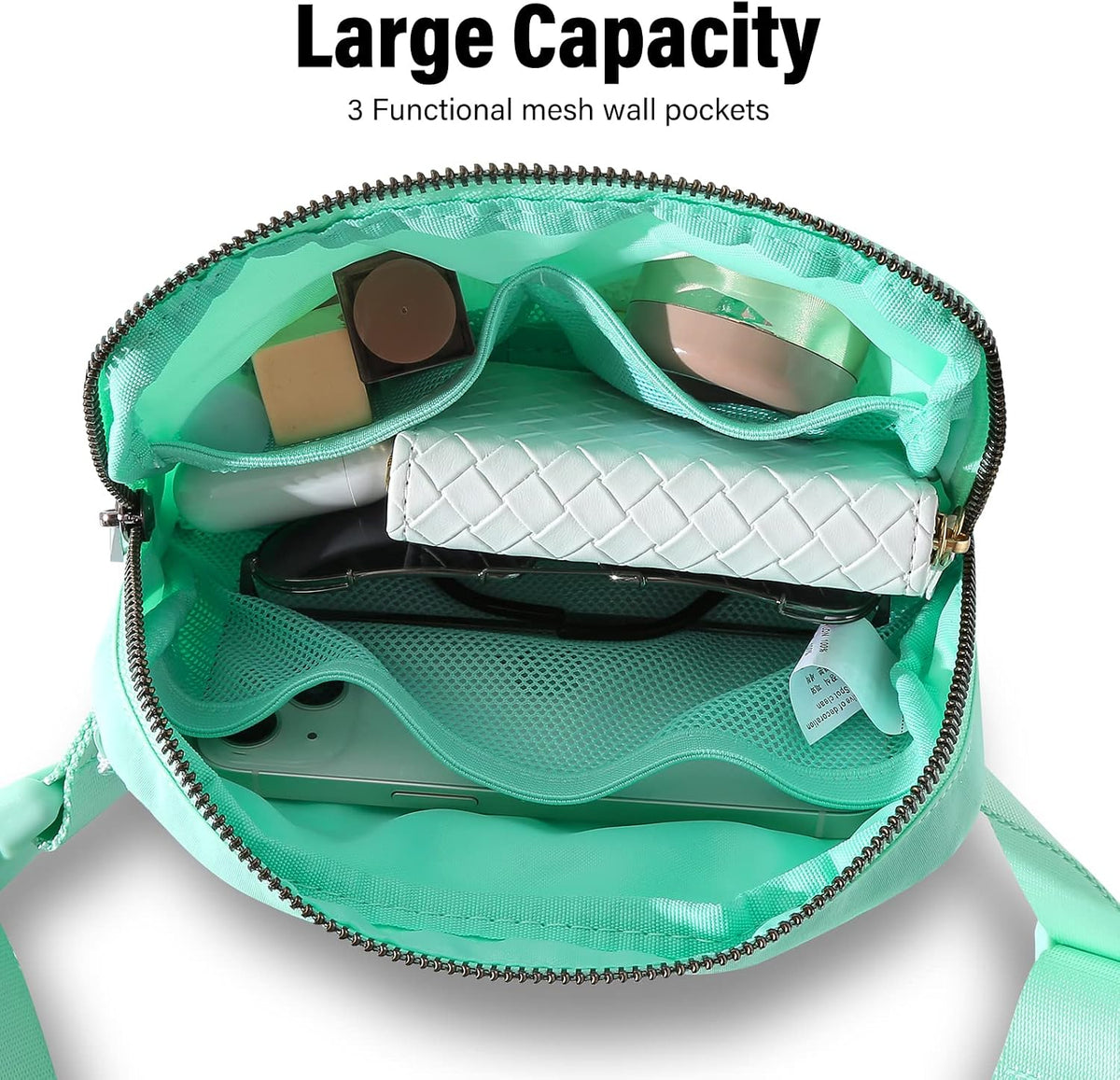 Belt Bag Fanny Pack Crossbody Bags for Women Men, Everywhere, Water Resistant Waist Packs, Beige