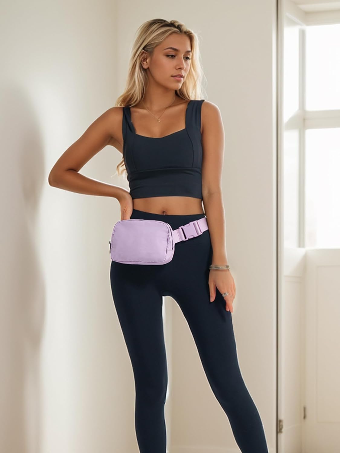 Belt Bag Fanny Pack Crossbody Bags for Women Men, Everywhere, Water Resistant Waist Packs, Beige