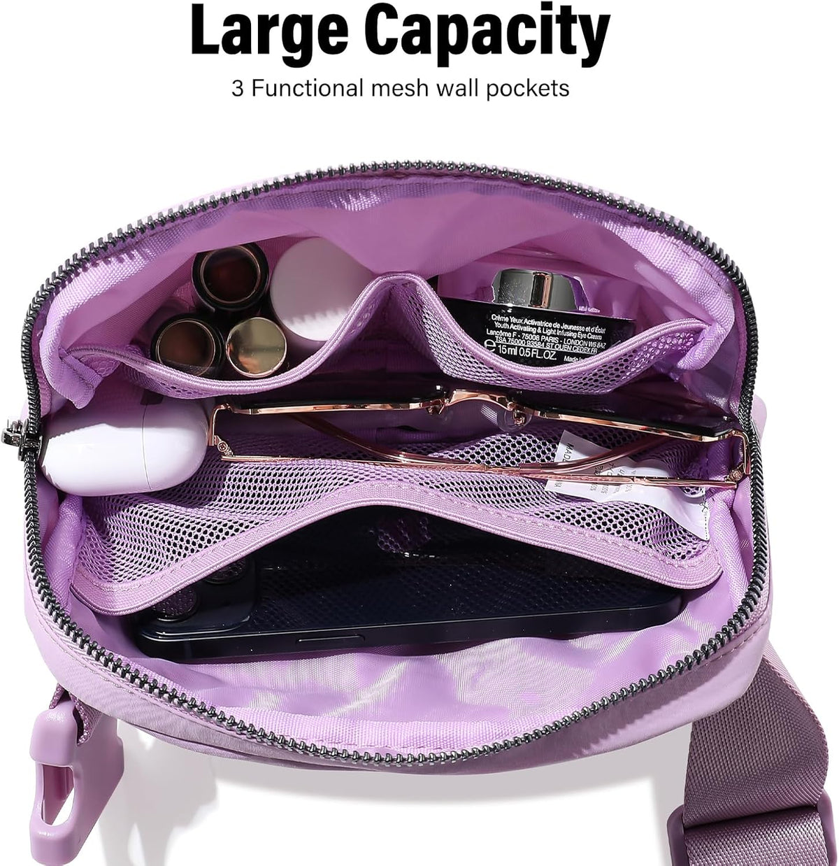 Belt Bag Fanny Pack Crossbody Bags for Women Men, Everywhere, Water Resistant Waist Packs, Beige
