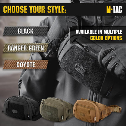 Military Tactical Mens Fanny Pack - Waist Belt Bag - Concealed Carry Fanny Pack For Men & Women Cross Body EDC Black