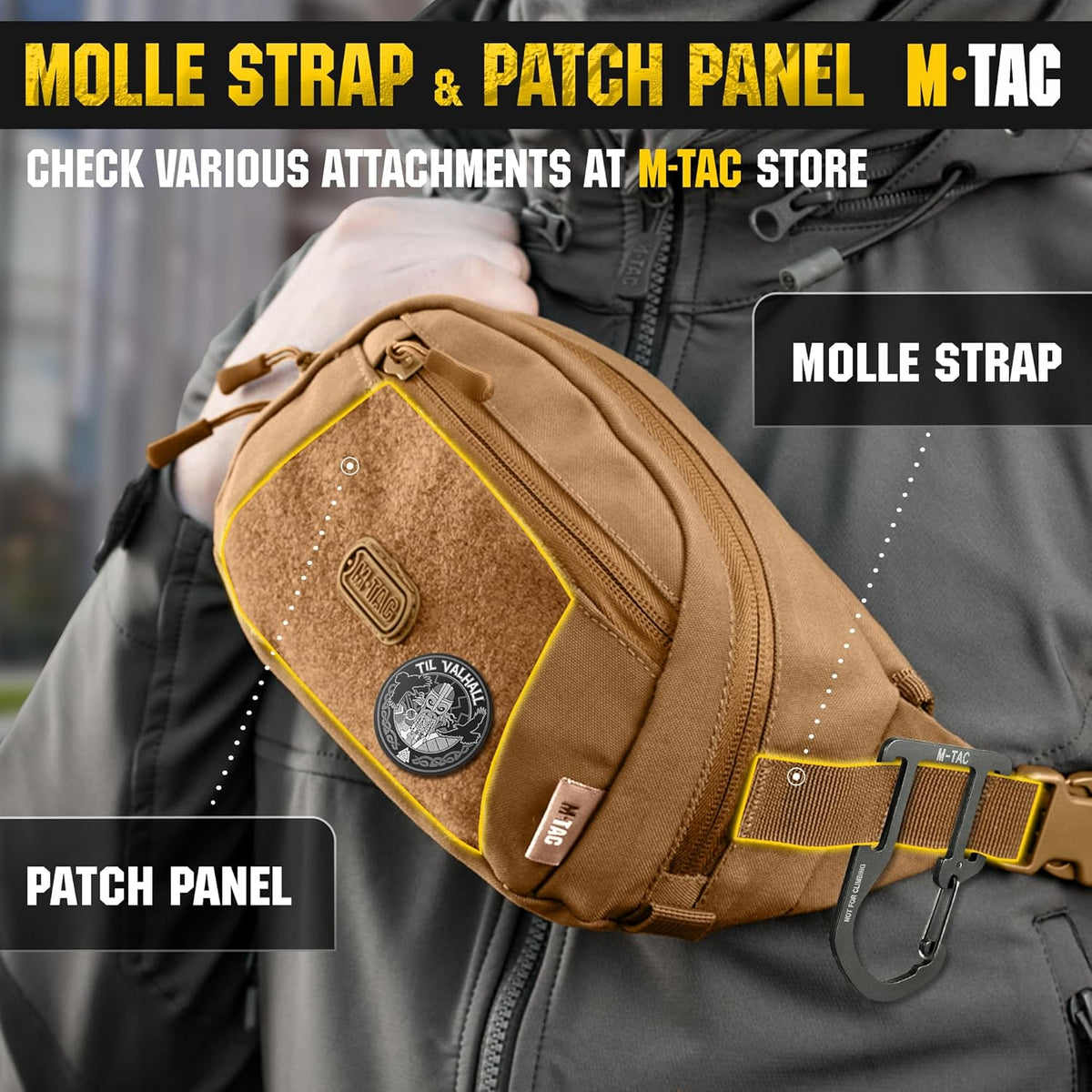 Military Tactical Mens Fanny Pack - Waist Belt Bag - Concealed Carry Fanny Pack For Men & Women Cross Body EDC Black