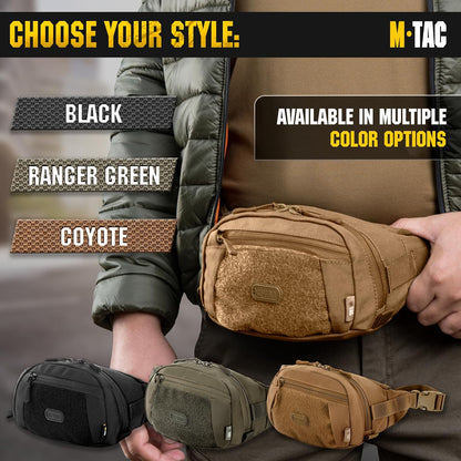 Military Tactical Mens Fanny Pack - Waist Belt Bag - Concealed Carry Fanny Pack For Men & Women Cross Body EDC Black