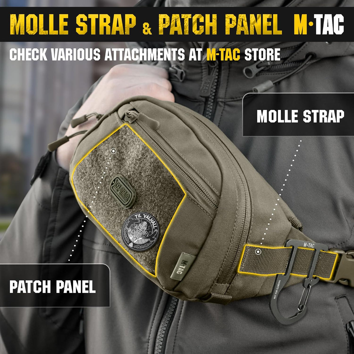 Military Tactical Mens Fanny Pack - Waist Belt Bag - Concealed Carry Fanny Pack For Men & Women Cross Body EDC Black