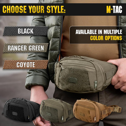 Military Tactical Mens Fanny Pack - Waist Belt Bag - Concealed Carry Fanny Pack For Men & Women Cross Body EDC Black