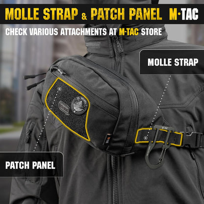 Military Tactical Mens Fanny Pack - Waist Belt Bag - Concealed Carry Fanny Pack For Men & Women Cross Body EDC Black