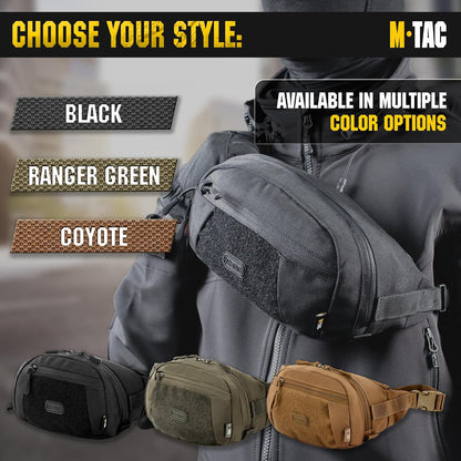 Military Tactical Mens Fanny Pack - Waist Belt Bag - Concealed Carry Fanny Pack For Men & Women Cross Body EDC Black