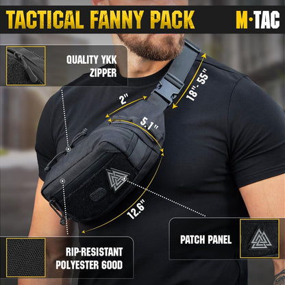 Military Tactical Mens Fanny Pack - Waist Belt Bag - Concealed Carry Fanny Pack For Men & Women Cross Body EDC Black