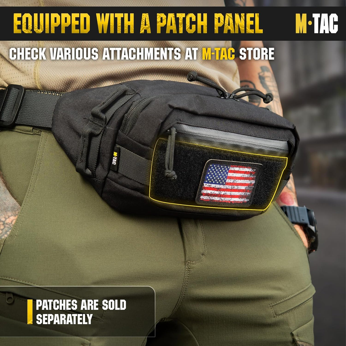 Military Tactical Mens Fanny Pack - Waist Belt Bag - Concealed Carry Fanny Pack For Men & Women Cross Body EDC Black