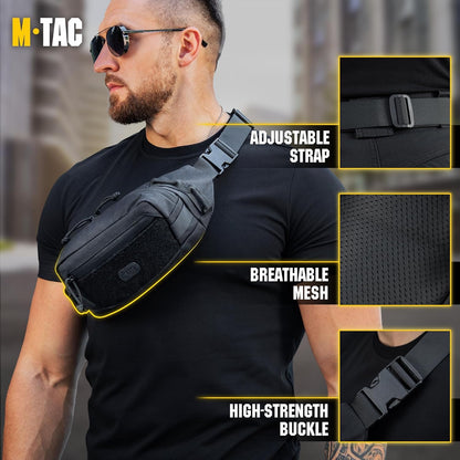 Military Tactical Mens Fanny Pack - Waist Belt Bag - Concealed Carry Fanny Pack For Men & Women Cross Body EDC Black