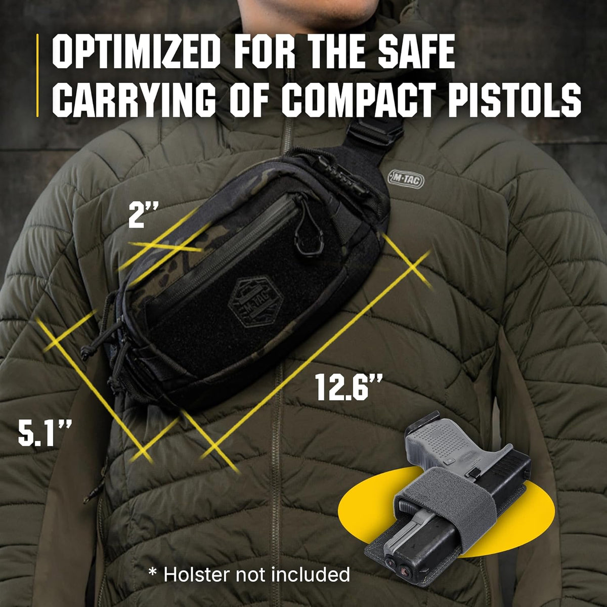 Military Tactical Mens Fanny Pack - Waist Belt Bag - Concealed Carry Fanny Pack For Men & Women Cross Body EDC Black