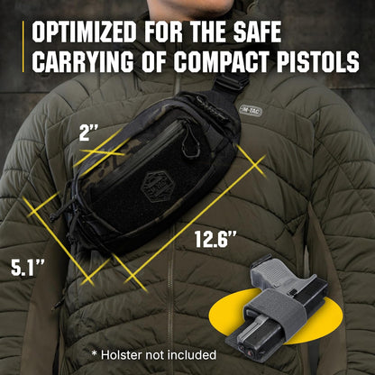Military Tactical Mens Fanny Pack - Waist Belt Bag - Concealed Carry Fanny Pack For Men & Women Cross Body EDC Black