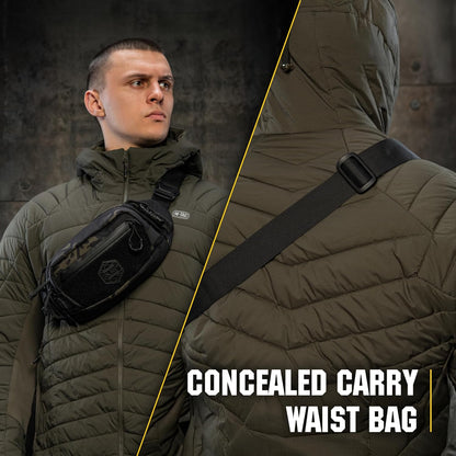 Military Tactical Mens Fanny Pack - Waist Belt Bag - Concealed Carry Fanny Pack For Men & Women Cross Body EDC Black