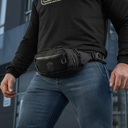 Military Tactical Mens Fanny Pack - Waist Belt Bag - Concealed Carry Fanny Pack For Men & Women Cross Body EDC Black