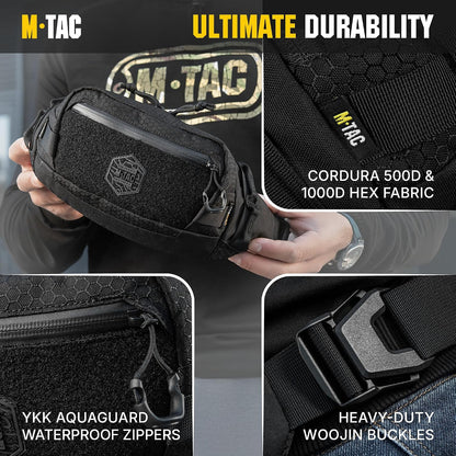 Military Tactical Mens Fanny Pack - Waist Belt Bag - Concealed Carry Fanny Pack For Men & Women Cross Body EDC Black