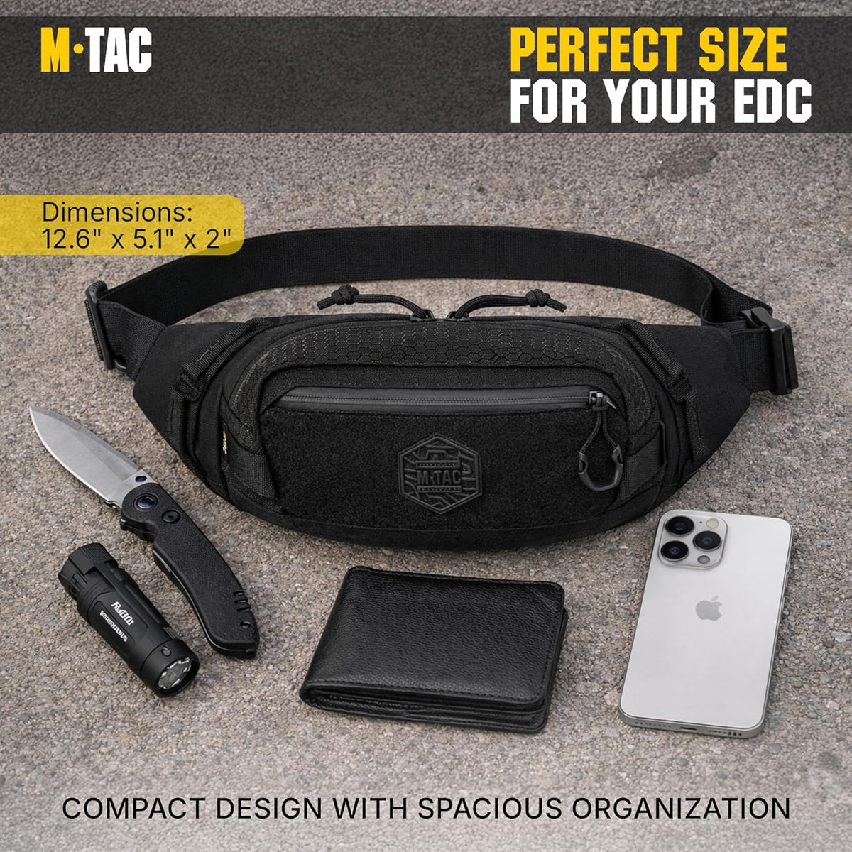 Military Tactical Mens Fanny Pack - Waist Belt Bag - Concealed Carry Fanny Pack For Men & Women Cross Body EDC Black