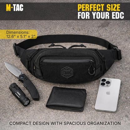 Military Tactical Mens Fanny Pack - Waist Belt Bag - Concealed Carry Fanny Pack For Men & Women Cross Body EDC Black