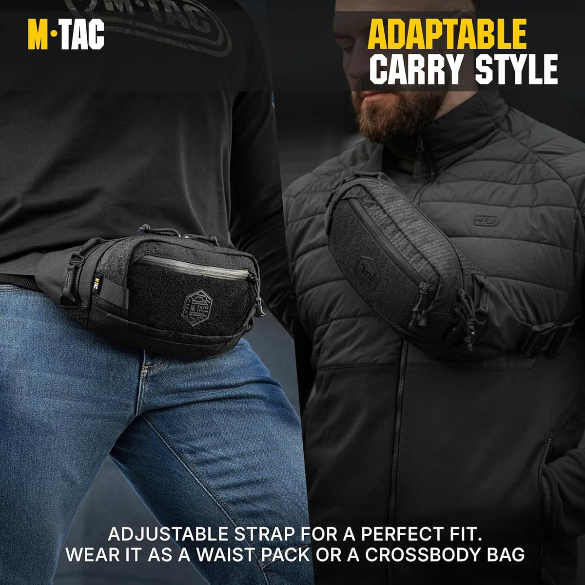 Military Tactical Mens Fanny Pack - Waist Belt Bag - Concealed Carry Fanny Pack For Men & Women Cross Body EDC Black