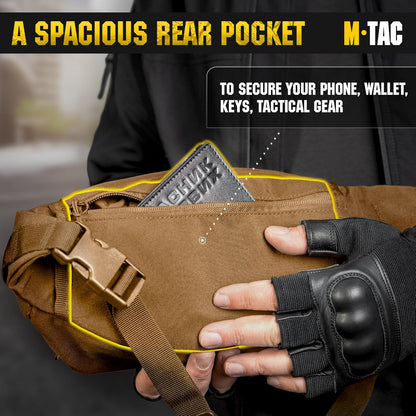 Military Tactical Mens Fanny Pack - Waist Belt Bag - Concealed Carry Fanny Pack For Men & Women Cross Body EDC Black