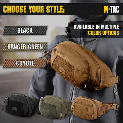 Military Tactical Mens Fanny Pack - Waist Belt Bag - Concealed Carry Fanny Pack For Men & Women Cross Body EDC Black